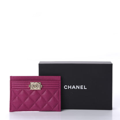 Chanel Caviar Quilted Boy Card Holder Fuchsia 11 of 11