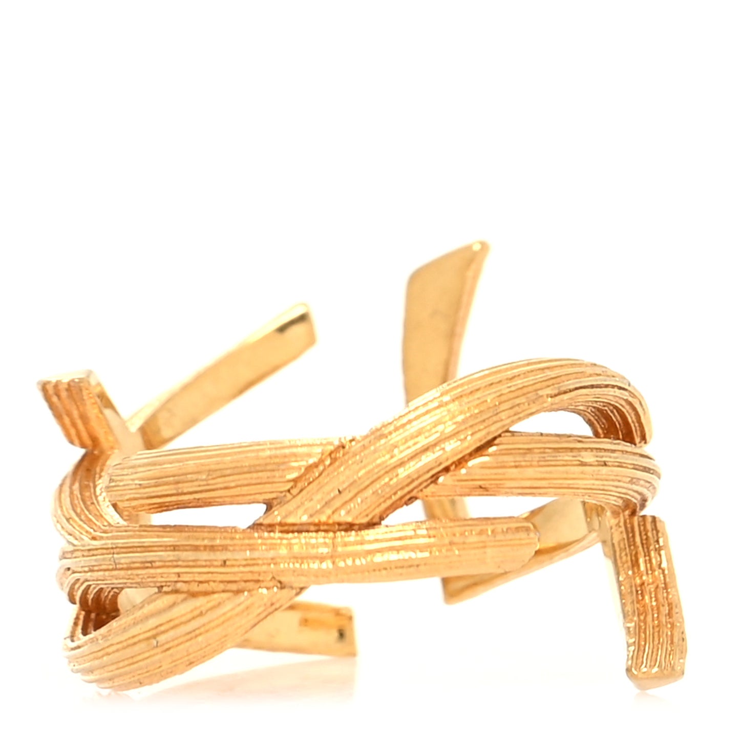 Straited Brass Monogram Ring 6 Gold