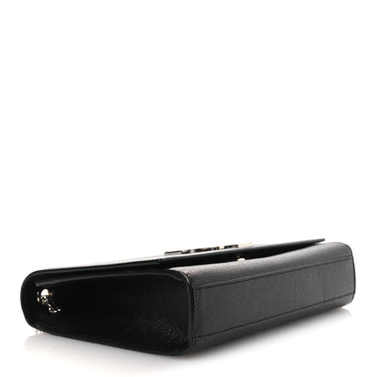 Saint Laurent Grain De Poudre Medium Classic Monogram Kate Satchel Black 4 of 12