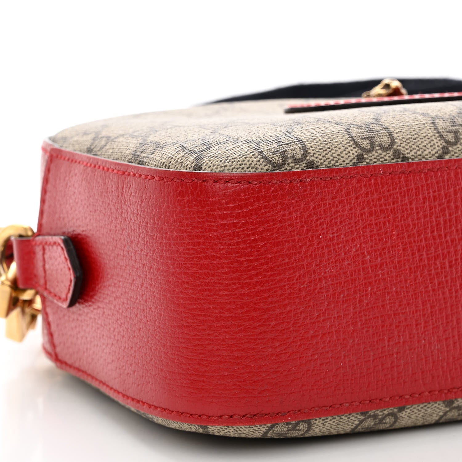 Gucci GG Supreme Monogram Web Neo Vintage Shoulder Bag Beige Red 8 of 10