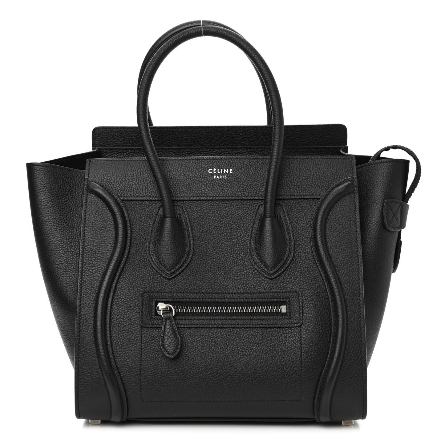 Drummed Calfskin Micro Luggage Black