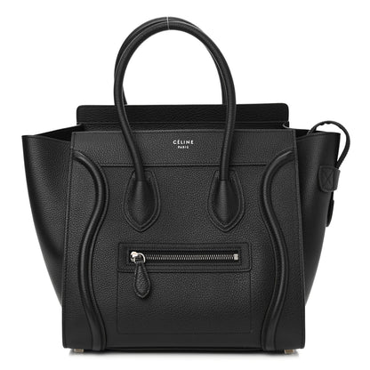 Celine Drummed Calfskin Micro Luggage Black 1 of 9