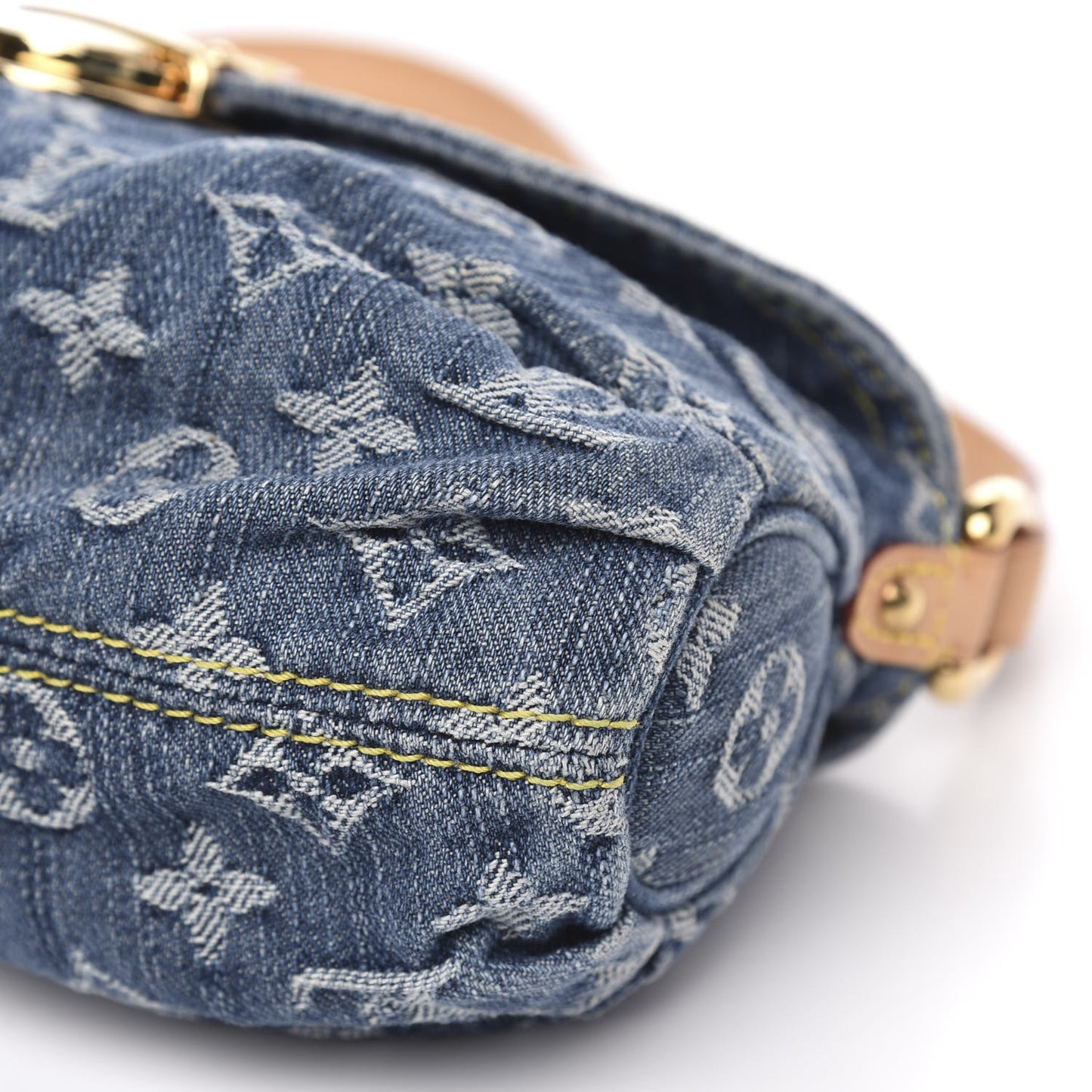 Monogram Denim Mini Pleaty Blue