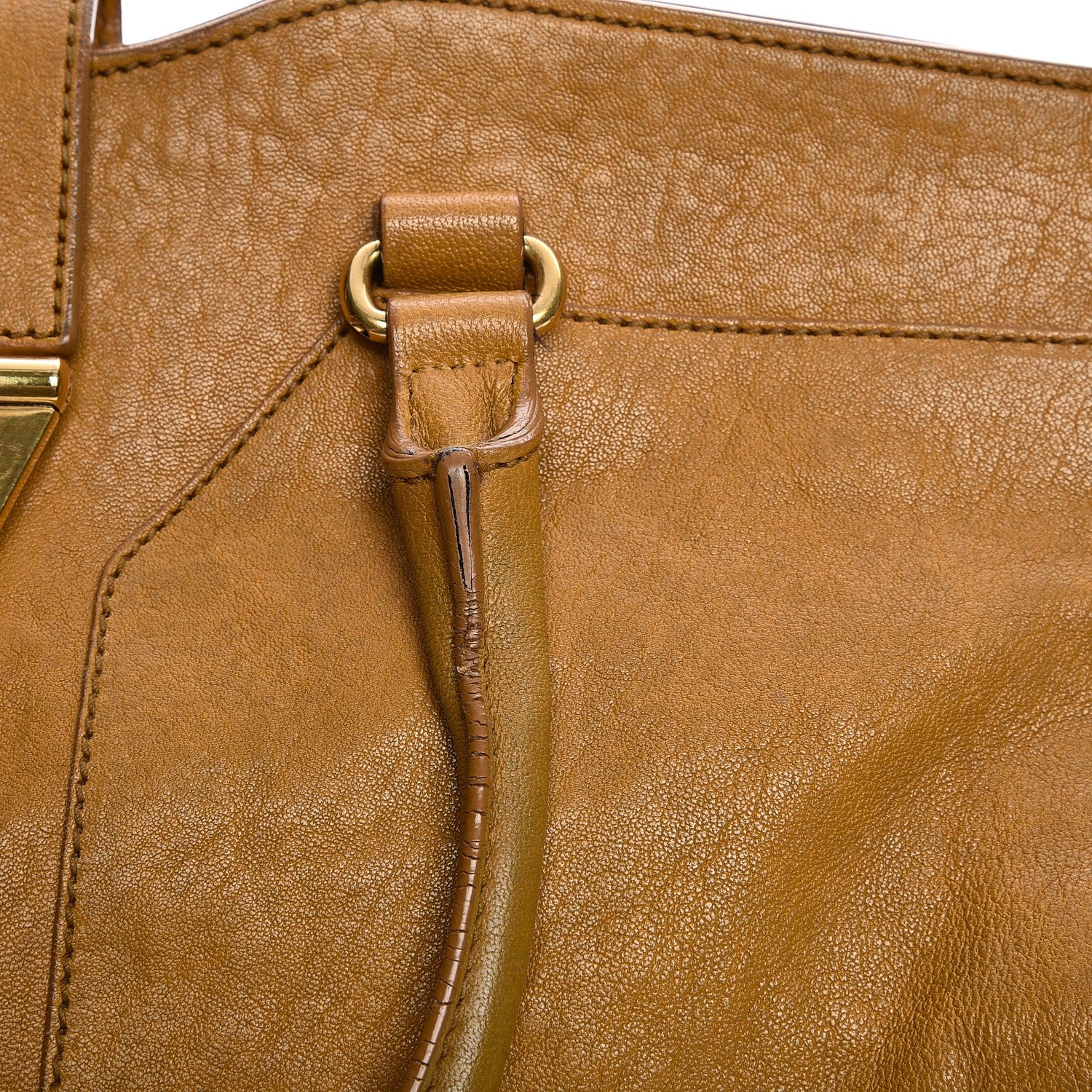 Saint Laurent Sheepskin Medium Cabas ChYc Mustard 15 of 16