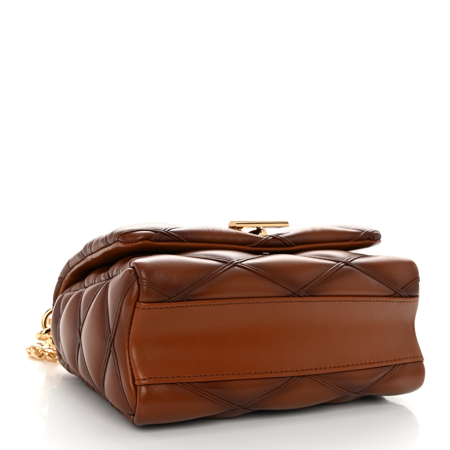 Louis Vuitton Lambskin Malletage Top Handle GO-14 MM Tan 5 of 10
