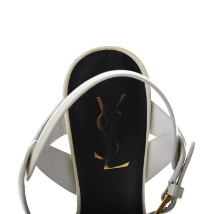 Saint Laurent Patent Tribute 75 Platform Sandals 36 Ivory 7 of 9