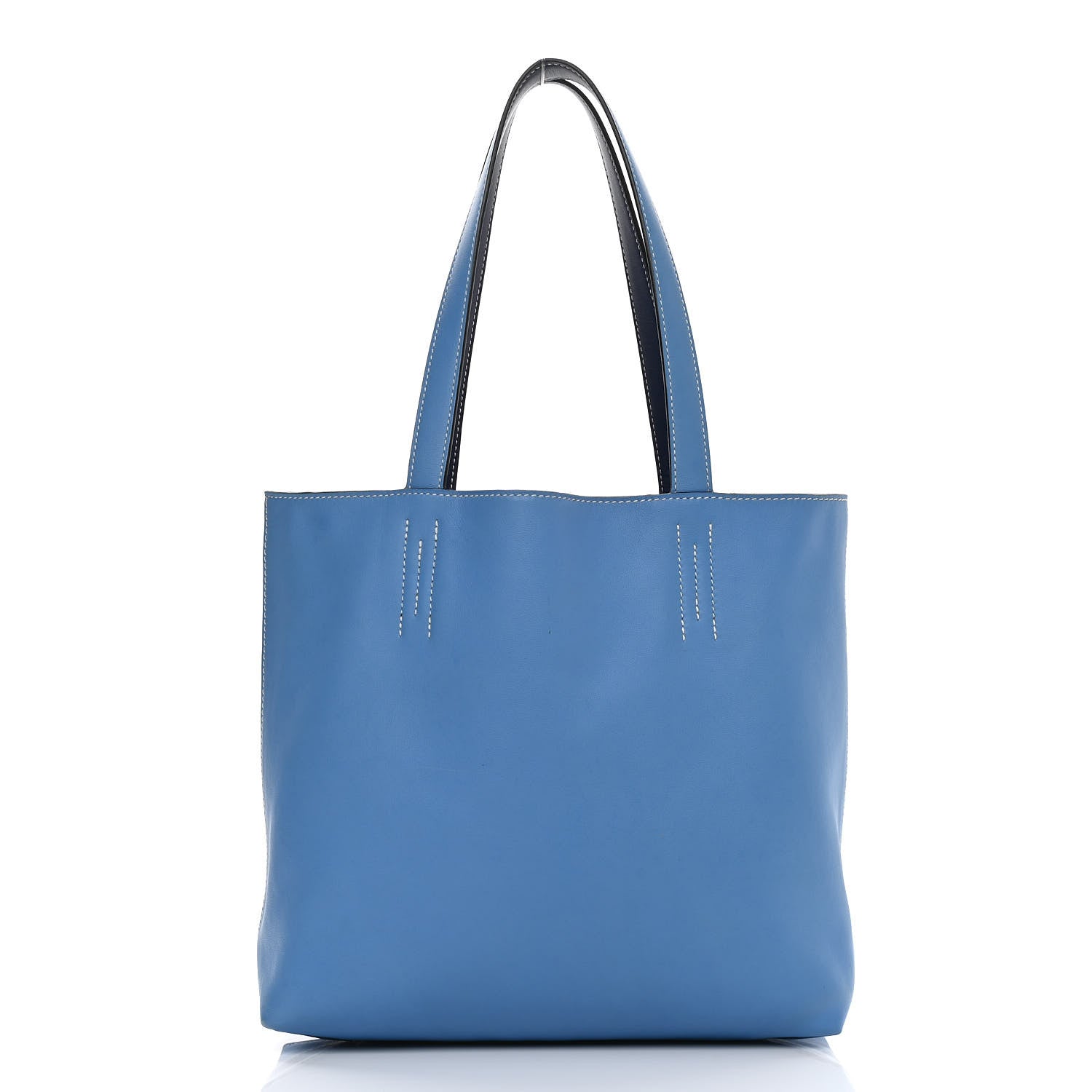 Hermes Veau Sikkim Double Sens 28 Reversible Tote Bleu Sapphire Bleu Paradis 2 of 14