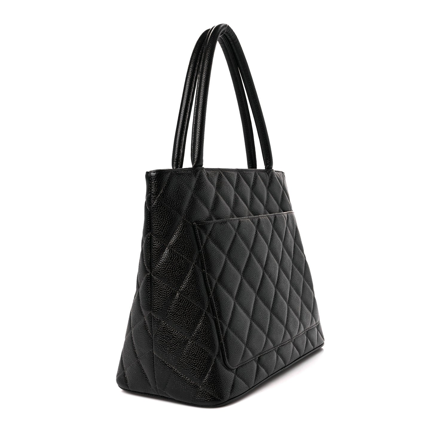 Caviar Quilted Medallion Tote Black