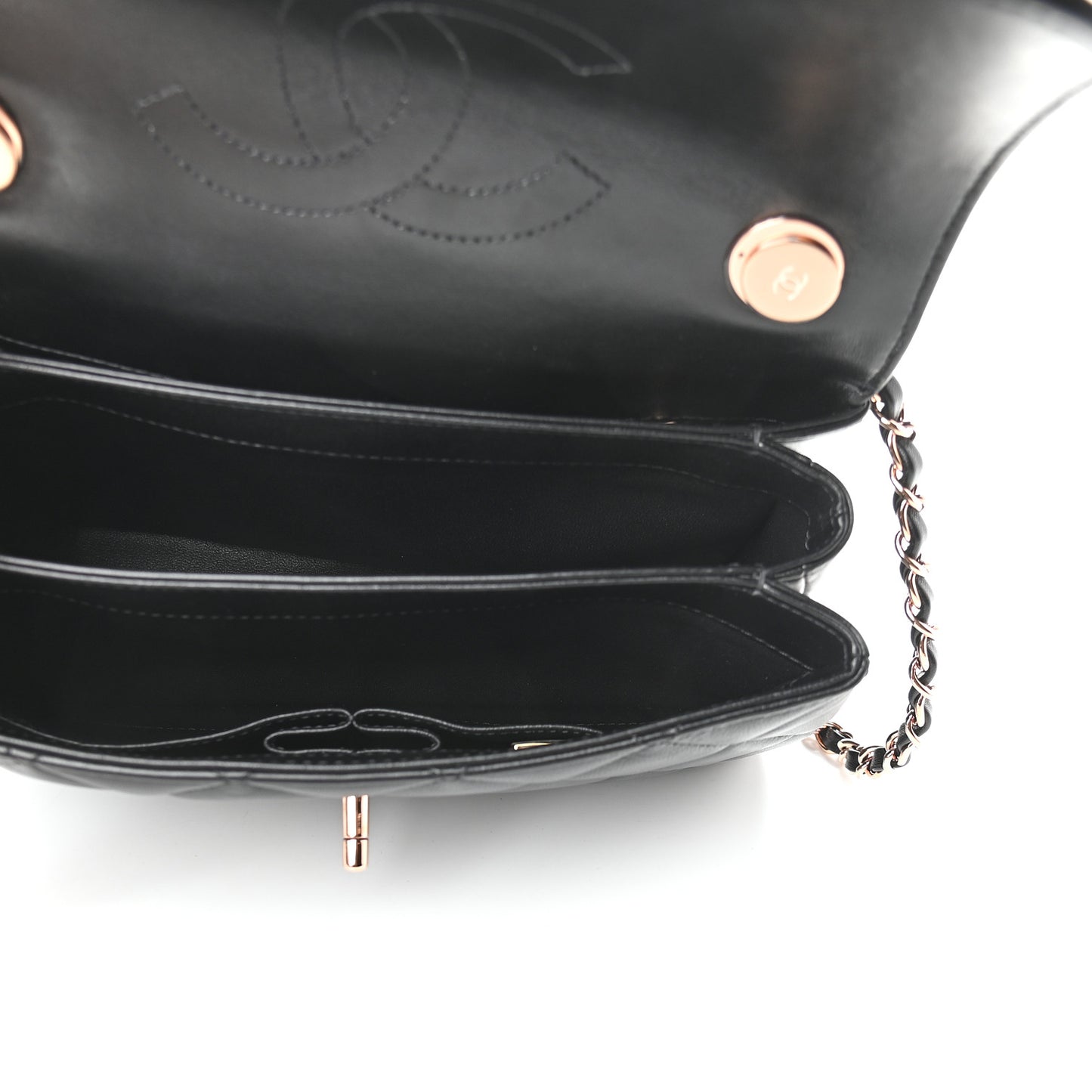 Lambskin Quilted Small Trendy CC Dual Handle Flap Bag Black