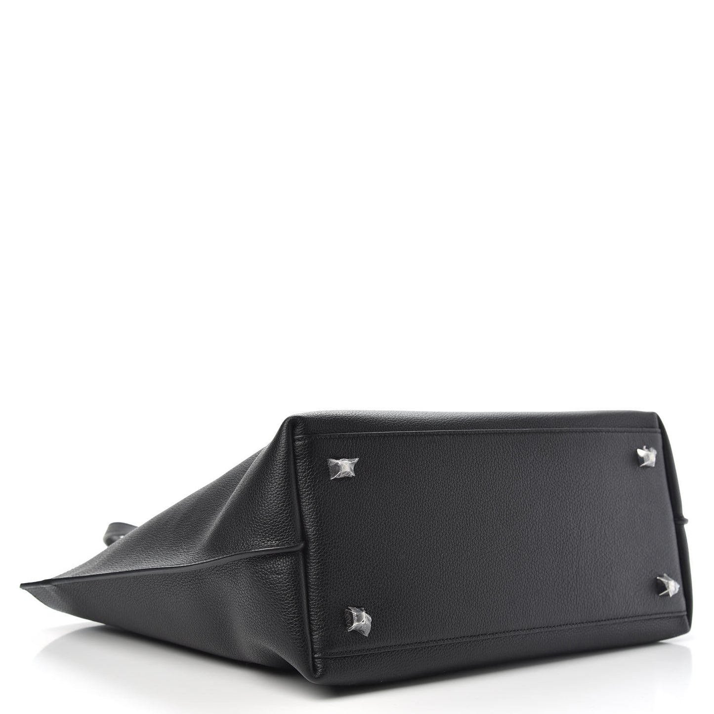 Grained Calfskin Medium Yris Shopper Tote Black