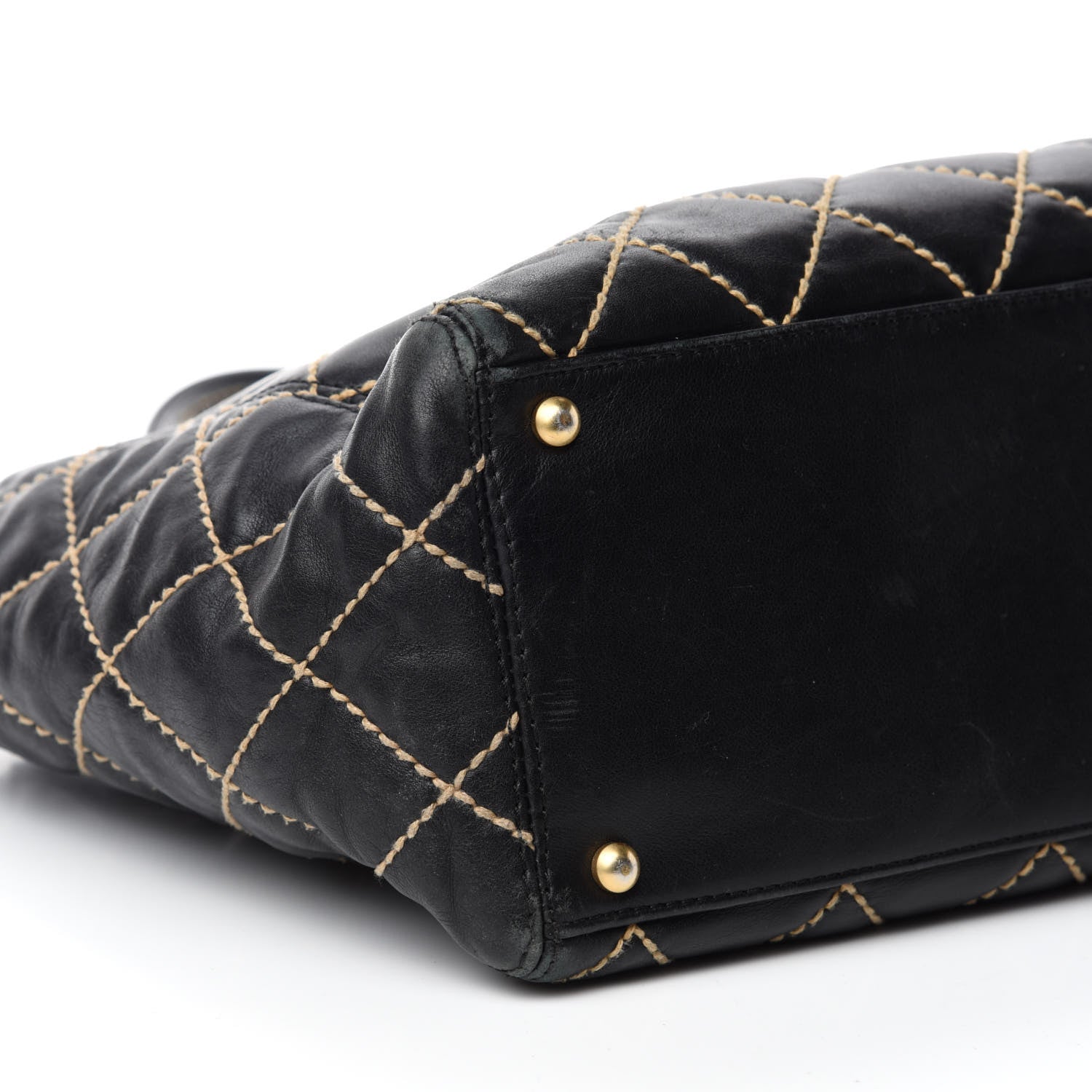 Chanel Calfskin Contrast Stitch Surpique Tote Black 6 of 15
