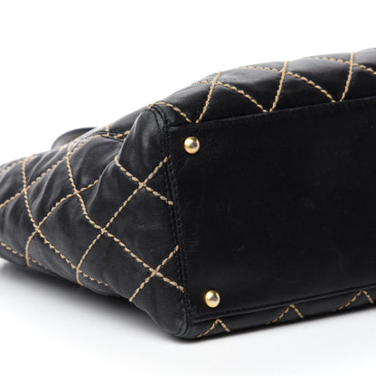 Chanel Calfskin Contrast Stitch Surpique Tote Black 6 of 15