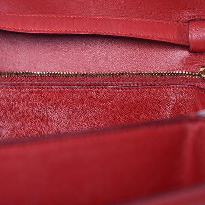 Celine Smooth Calfskin Large Classic Box Flap Bag Red 8 of 16
