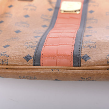 MCM Visetos Crocodile Embossed Medium Liz Shopper Tote Cognac 11 of 15