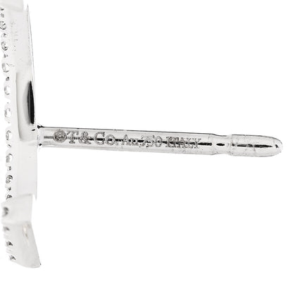 Tiffany 18K White Gold Diamond T Smile Earrings 4 of 4