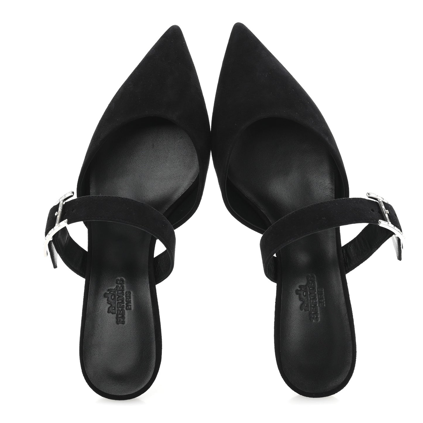 Suede Goatskin Blink Mules 36 Black