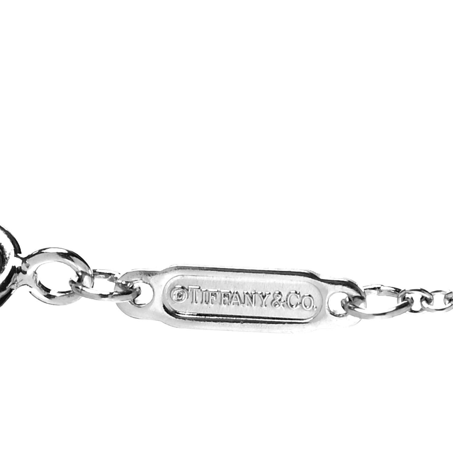 Tiffany 18K White Gold Diamond Mini T Smile Pendant Necklace 4 of 7
