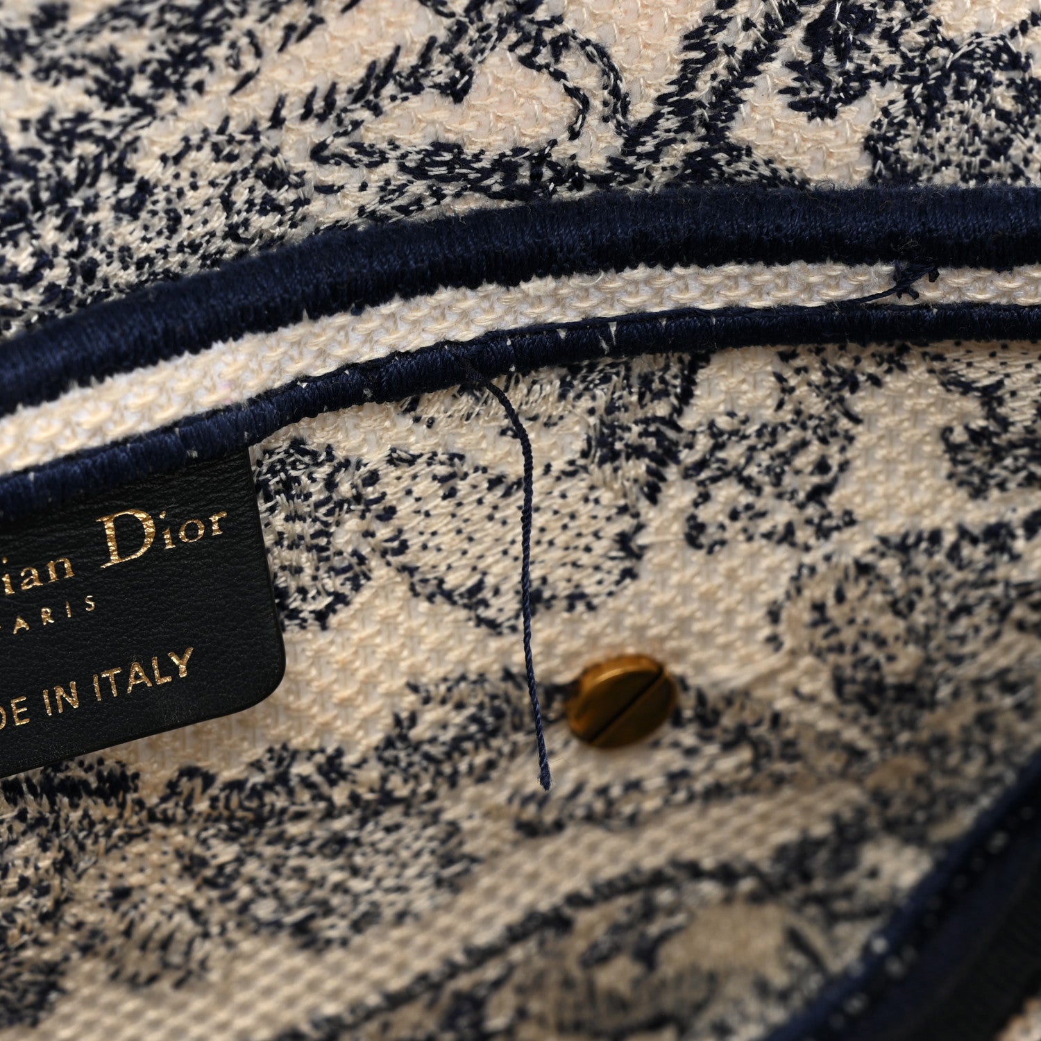 Christian Dior Canvas Embroidered Toile de Jouy Saddle Bag Blue 10 of 12