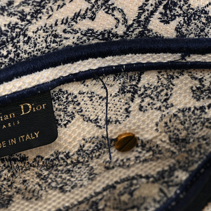 Christian Dior Canvas Embroidered Toile de Jouy Saddle Bag Blue 10 of 12