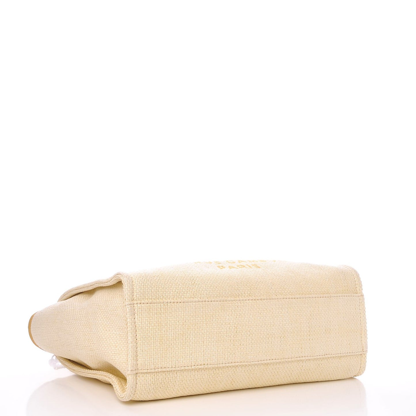 Woven Straw Raffia Small Deauville Tote Yellow