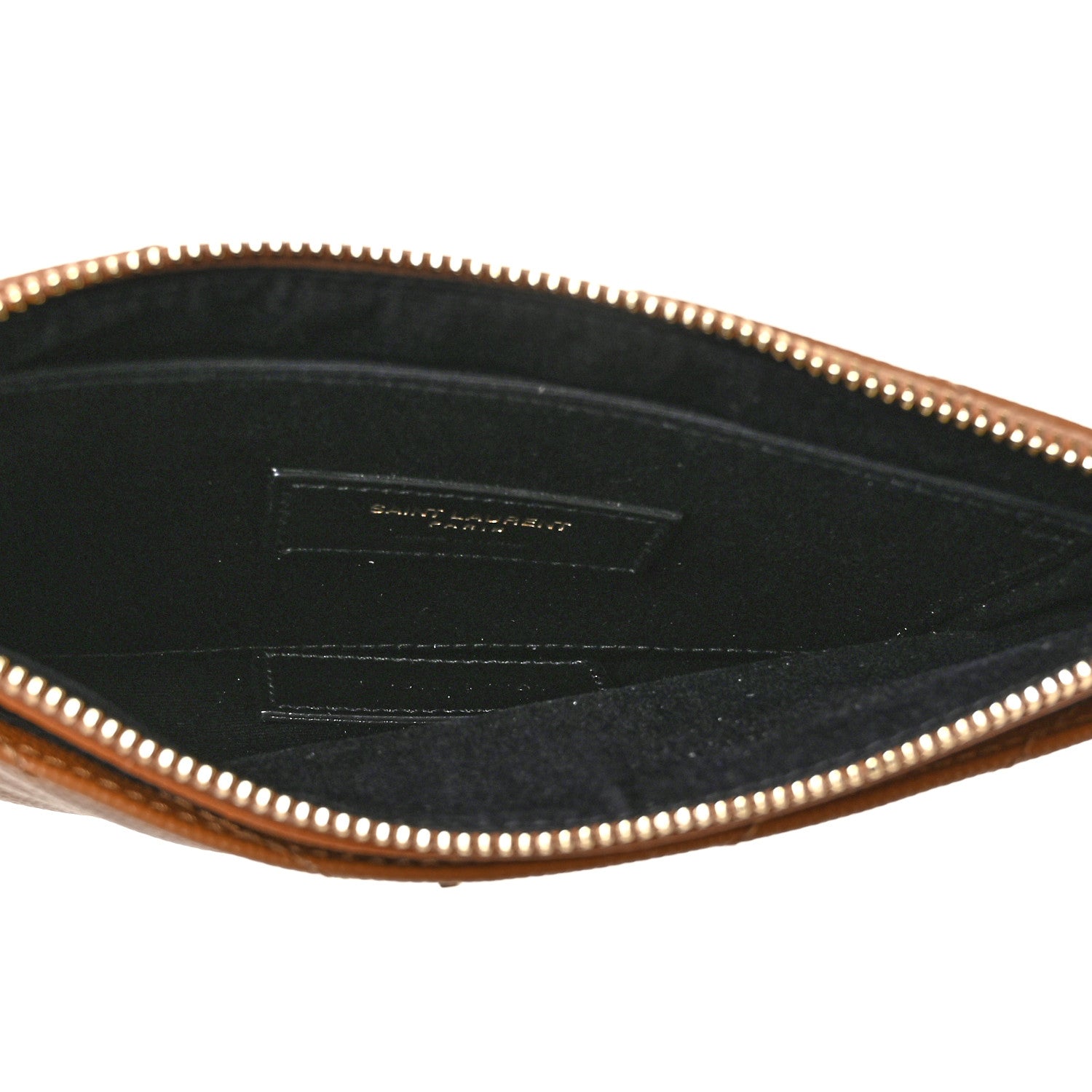 Saint Laurent Grain De Poudre Chevron Monogram Bill Pouch Dark Natural 5 of 10