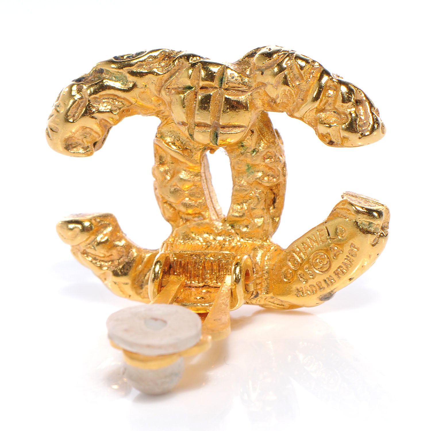 Chanel Antique CC Clip On Earrings Gold 4 of 4