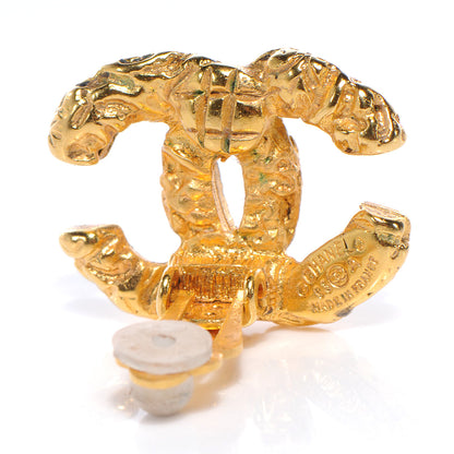 Chanel Antique CC Clip On Earrings Gold 4 of 4