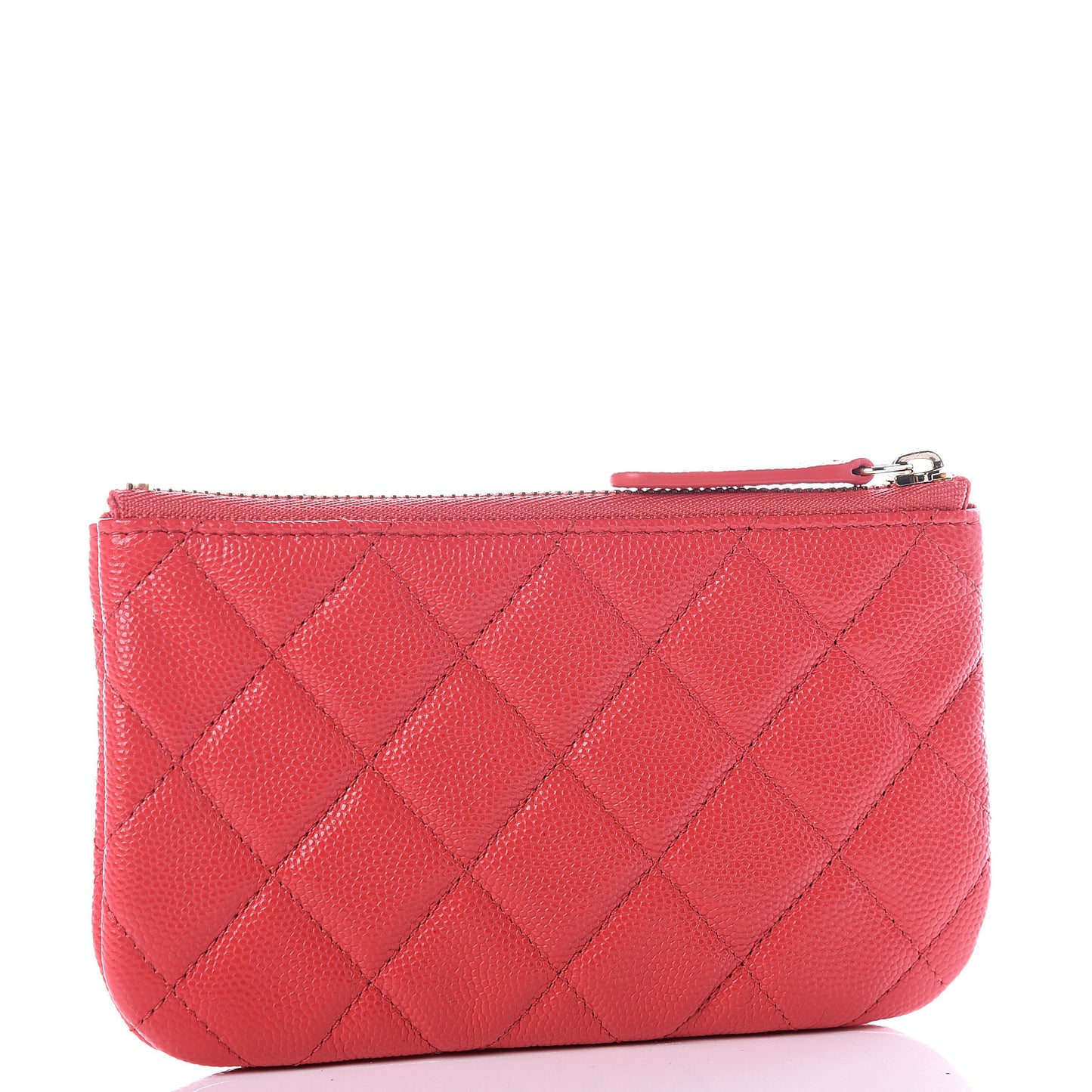 Caviar Quilted Small Cosmetic Case Red