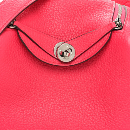 Hermes Taurillon Clemence Mini Lindy 20 Rose Extreme 8 of 11
