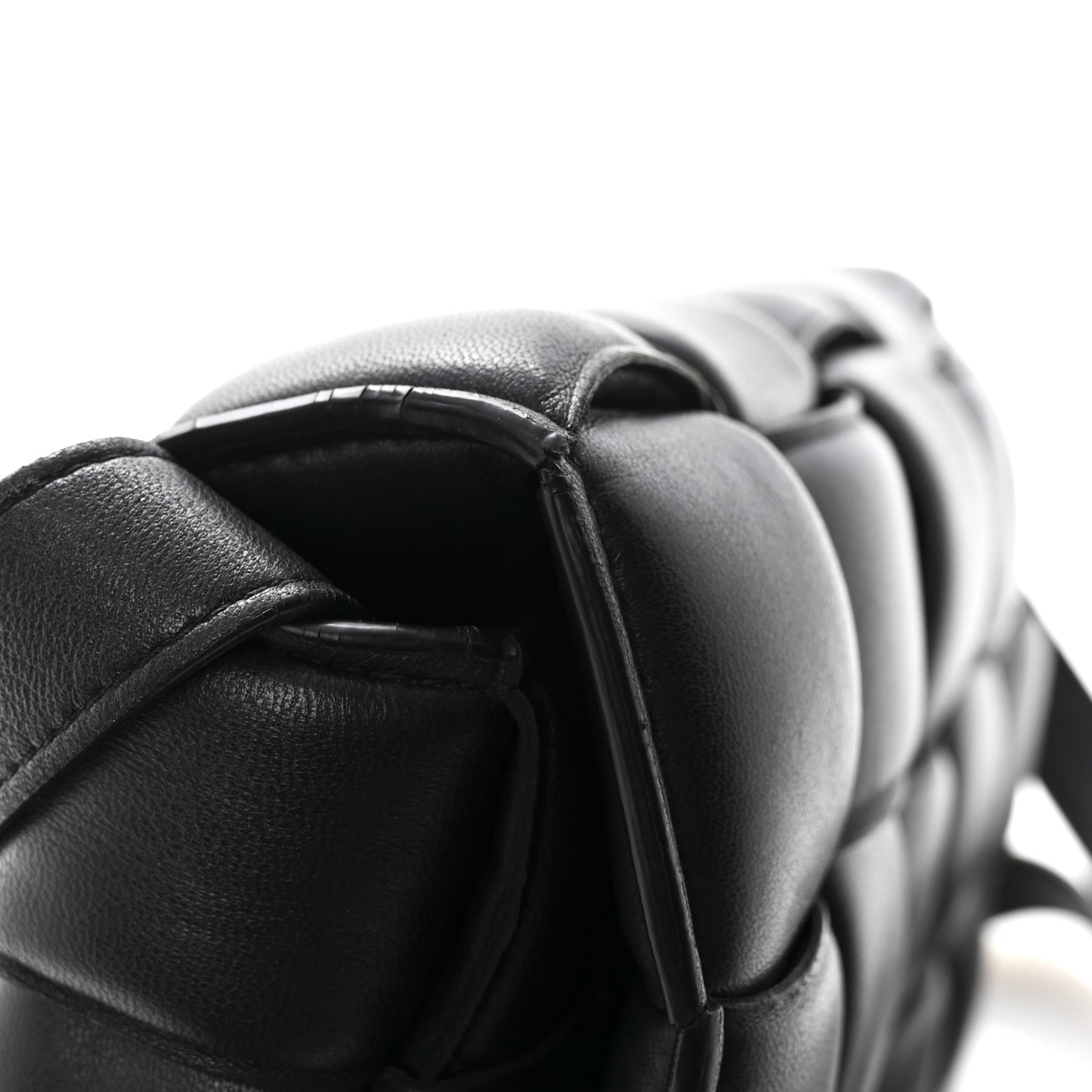 Nappa Maxi Intreccio Padded Cassette Crossbody Bag Black