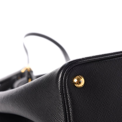 Prada Saffiano Cuir Large Double Bag Black Mughetto 11 of 12
