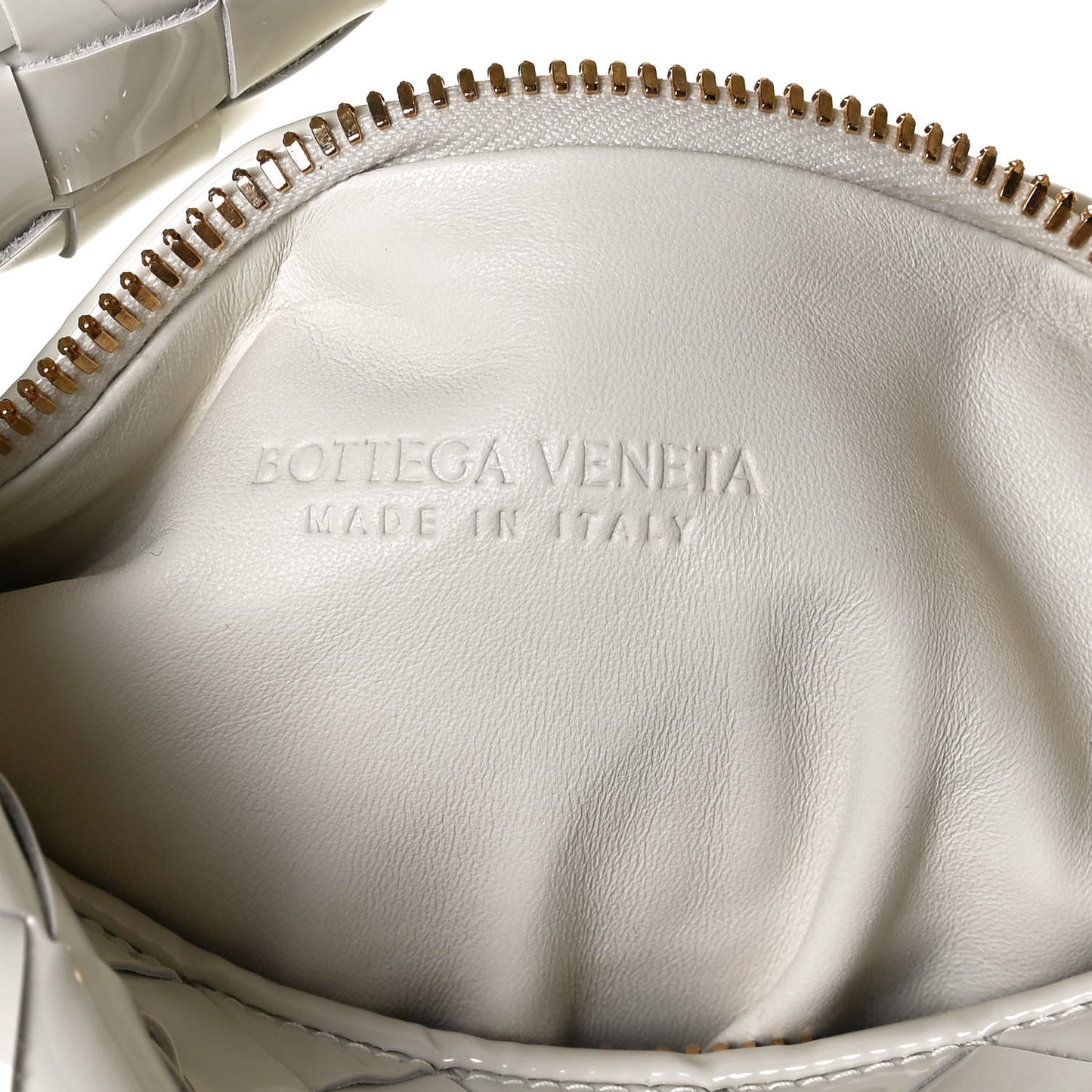 Patent Nappa Intrecciato Mini Jodie White