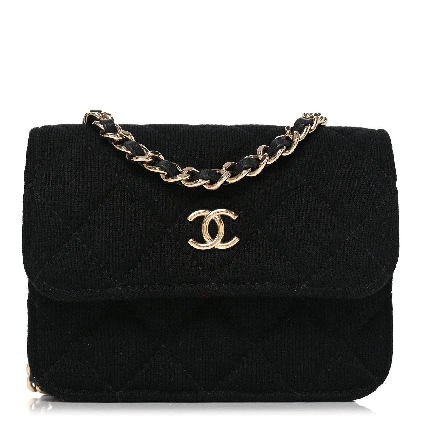 Jersey Quilted Micro Mini Flap Black