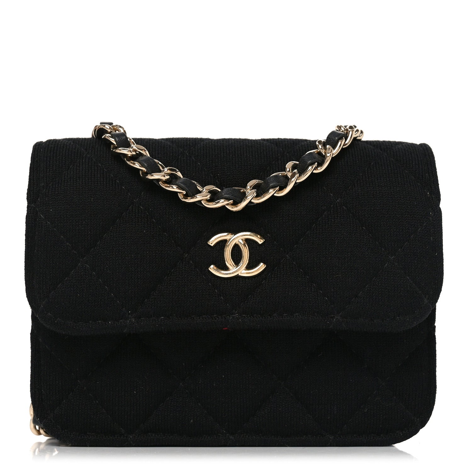 Chanel Jersey Quilted Micro Mini Flap Black 1 of 10