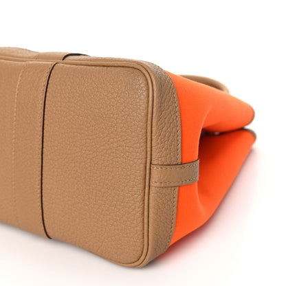 Hermes Toile Officier Negonda Garden Party Tote 30 Orange Biscuit 10 of 11