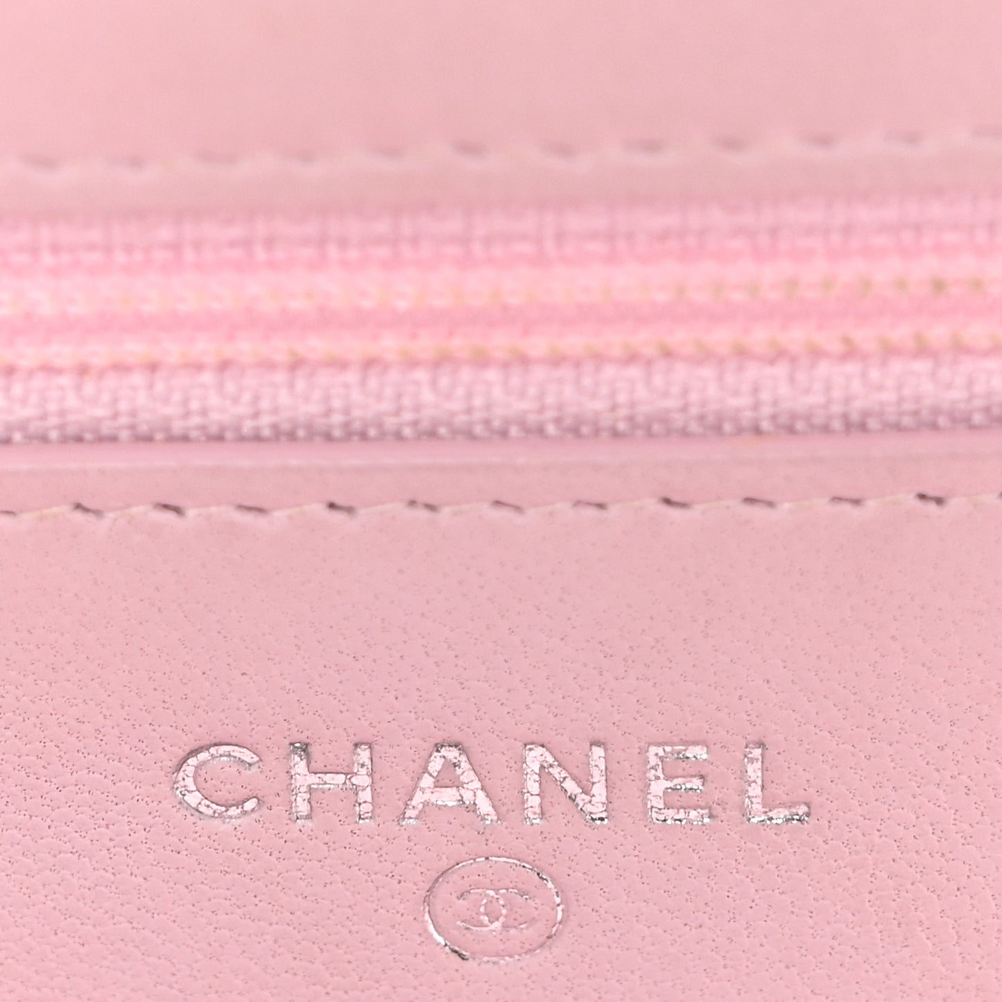 Lambskin Quilted Diamond CC Wallet On Chain WOC Pink