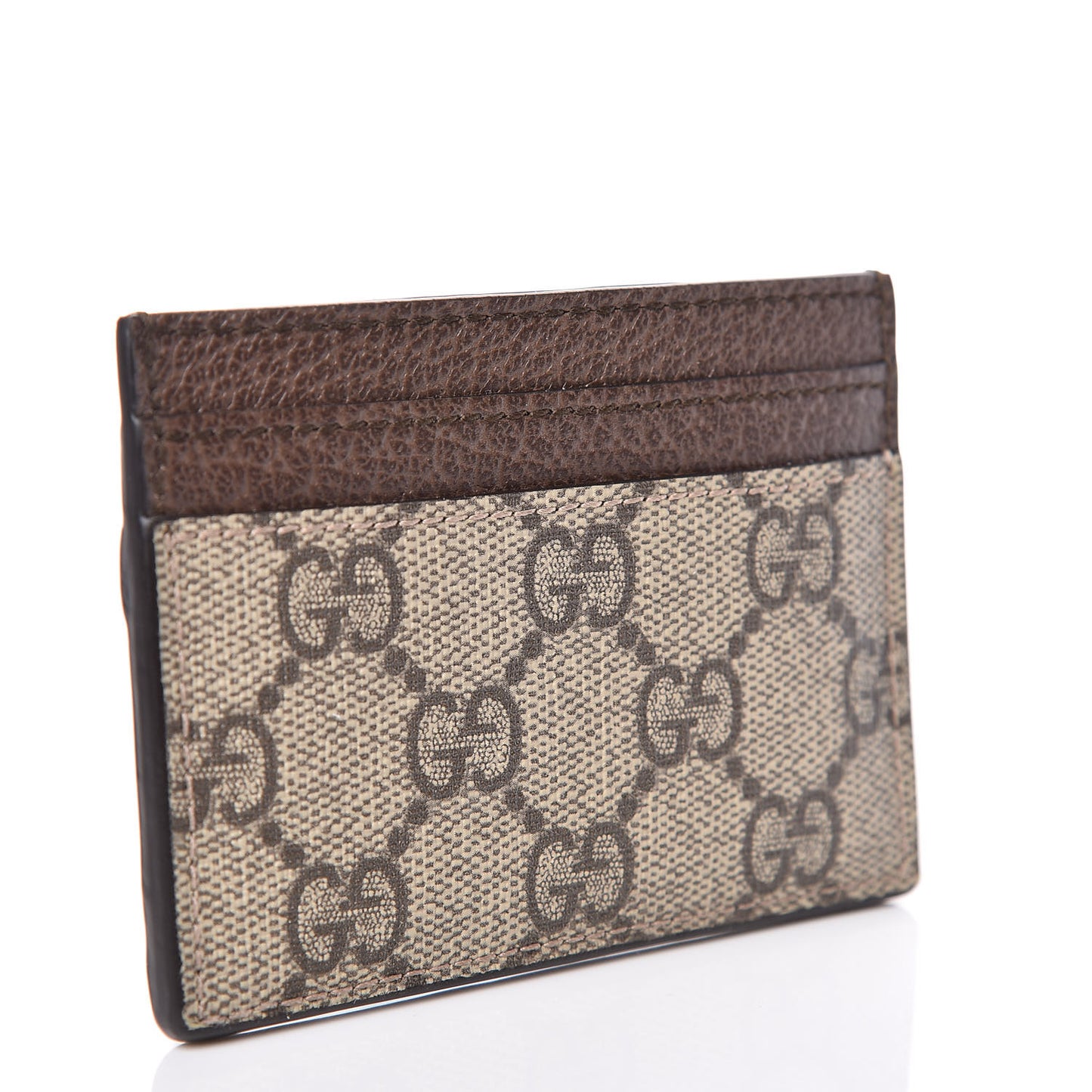 GG Supreme Monogram Ophidia Card Holder Brown