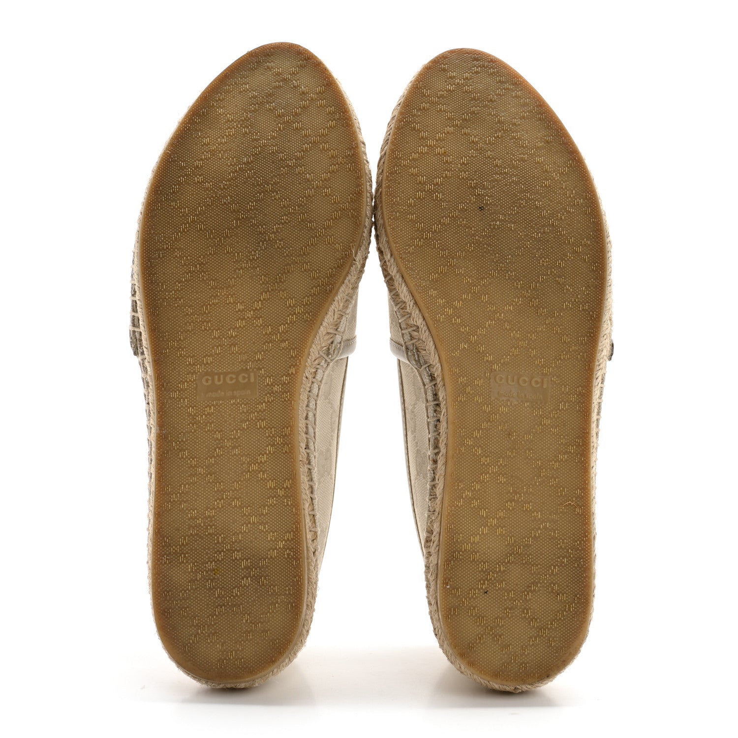 Gucci Washed Cotton Miro Soft Calfskin GG Monogram Espadrilles 37.5 White Mystic White 5 of 9