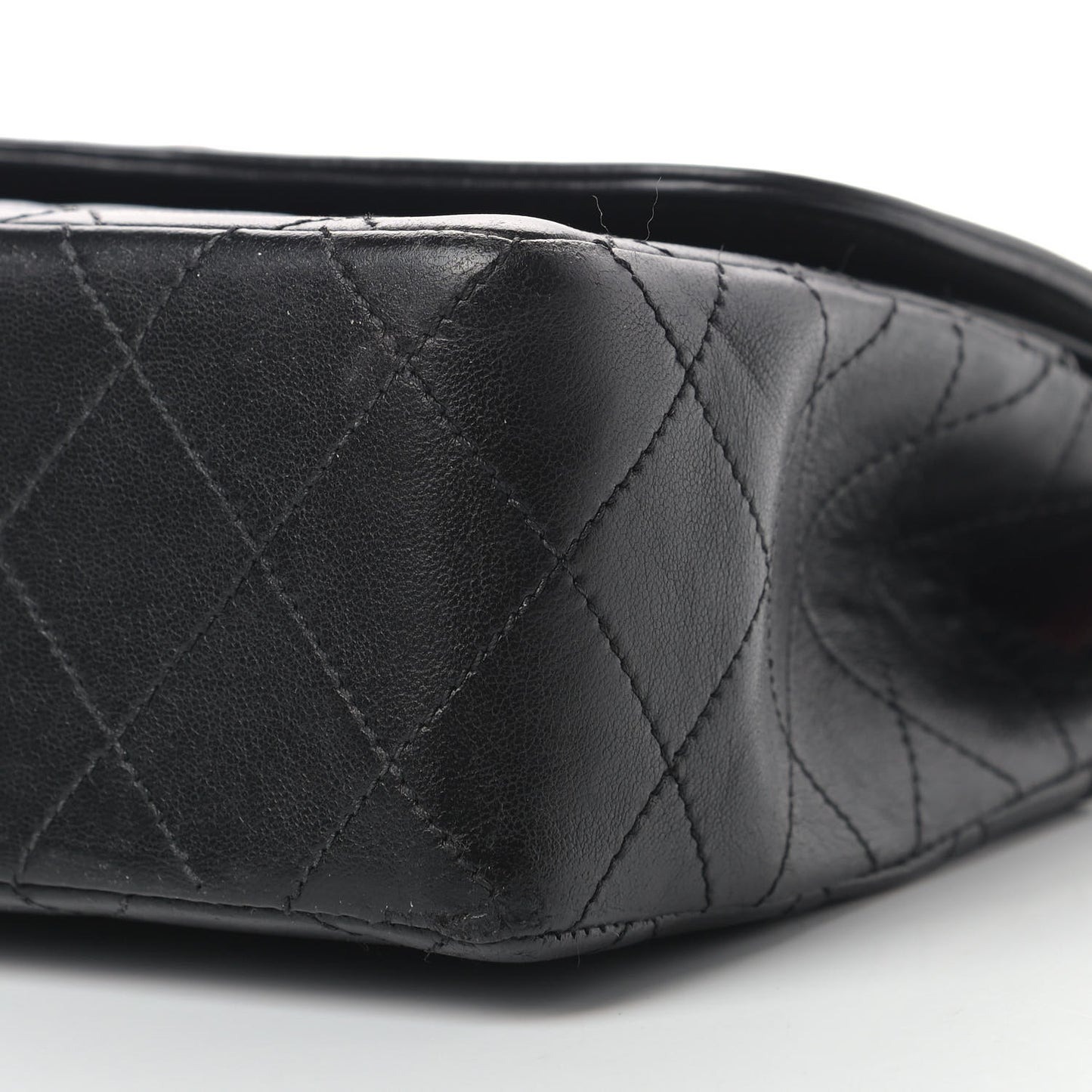 Lambskin Quilted Medium Double Flap Black