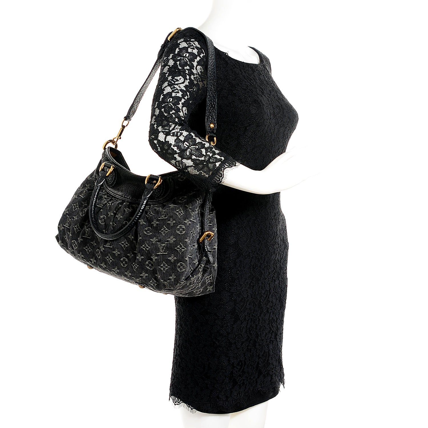 Louis Vuitton Denim Neo Cabby MM Black 2 of 7