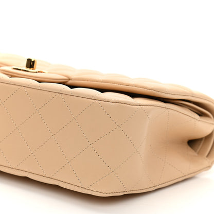 Chanel Lambskin Quilted Medium Double Flap Beige 10 of 11
