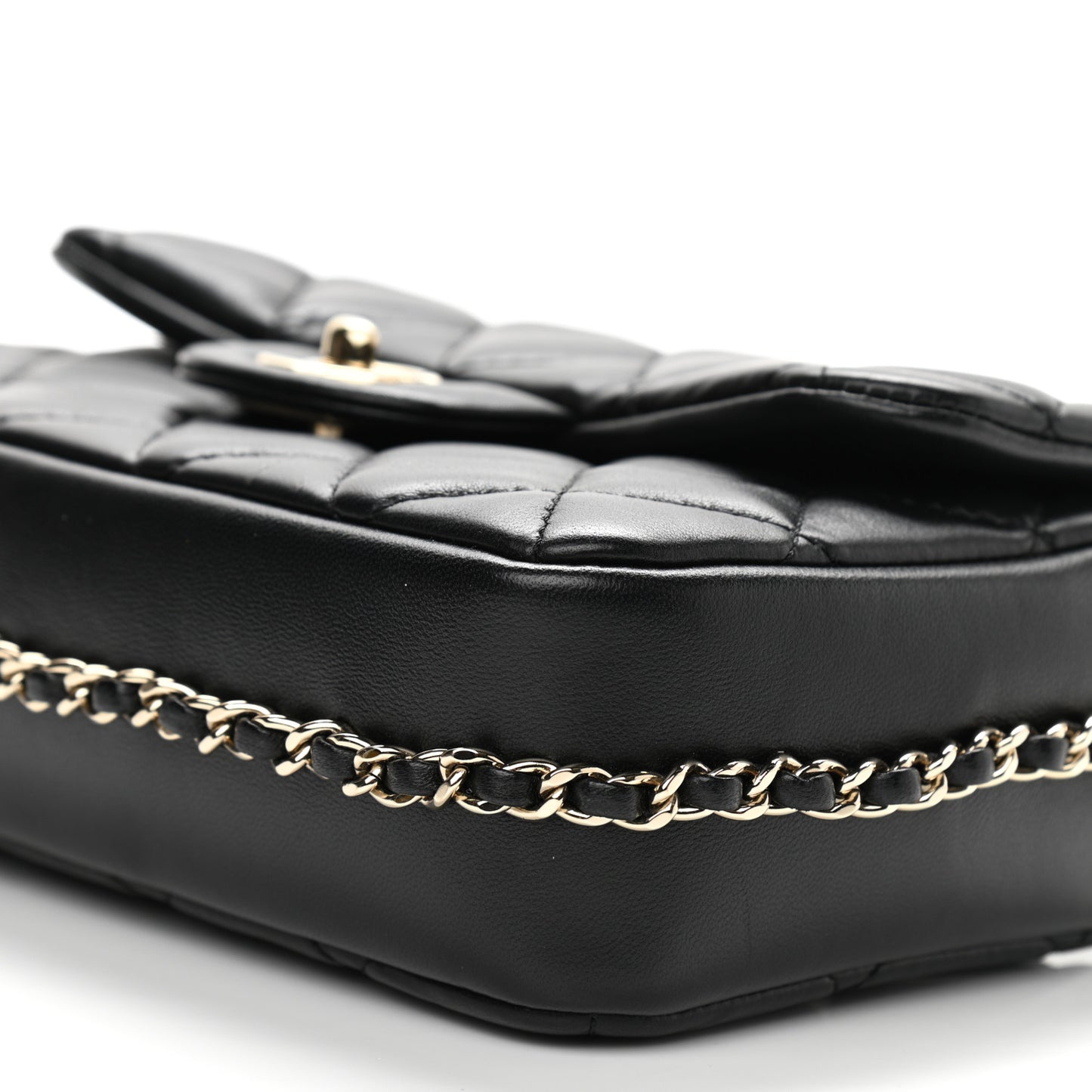 Lambskin Quilted Small My Precious Flap Black