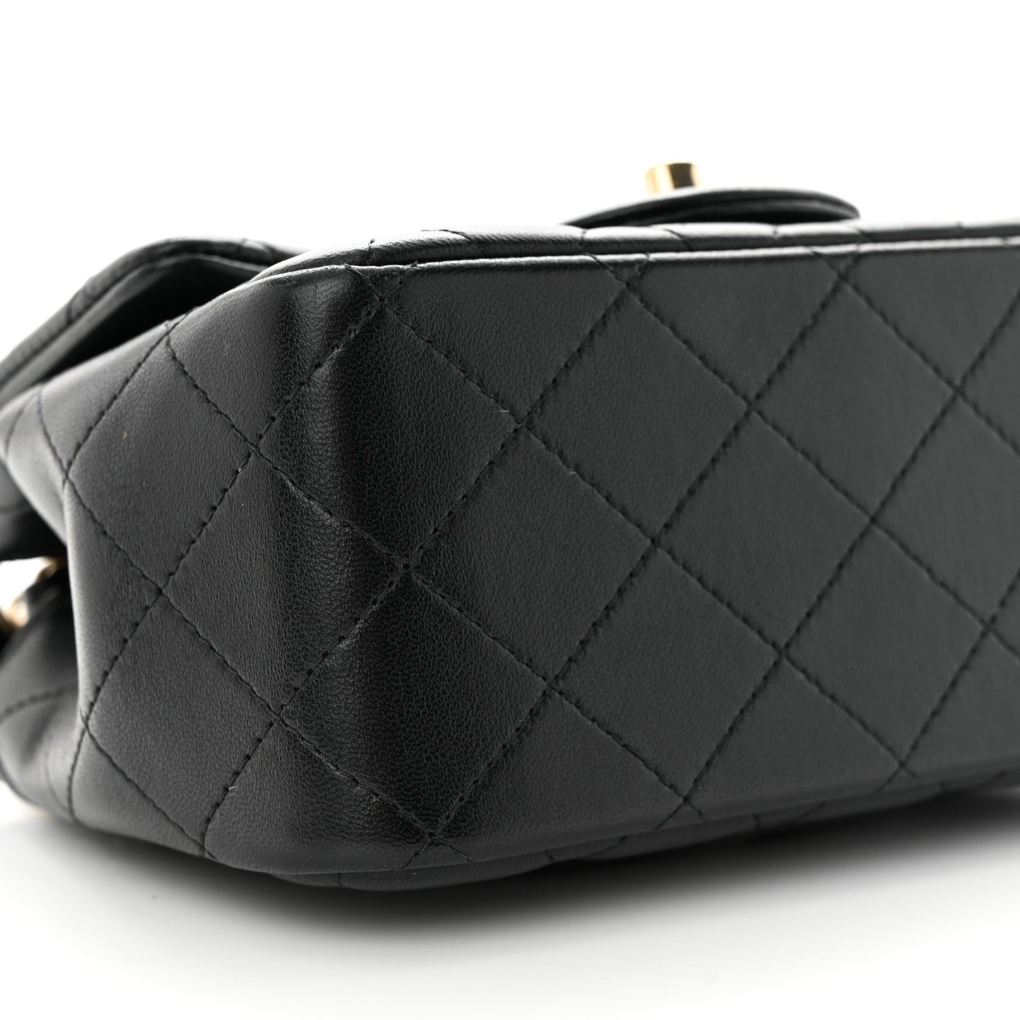 Lambskin Quilted Mini Square Flap Black