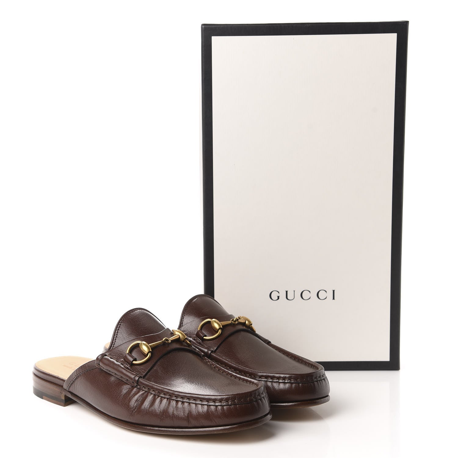 Gucci Goatskin Mens Horsebit Slippers 10 Light Brown 10 of 10
