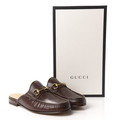 Gucci Goatskin Mens Horsebit Slippers 10 Light Brown 10 of 10
