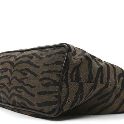 Fendi Canvas Tiger Print Tote Brown 9 of 11