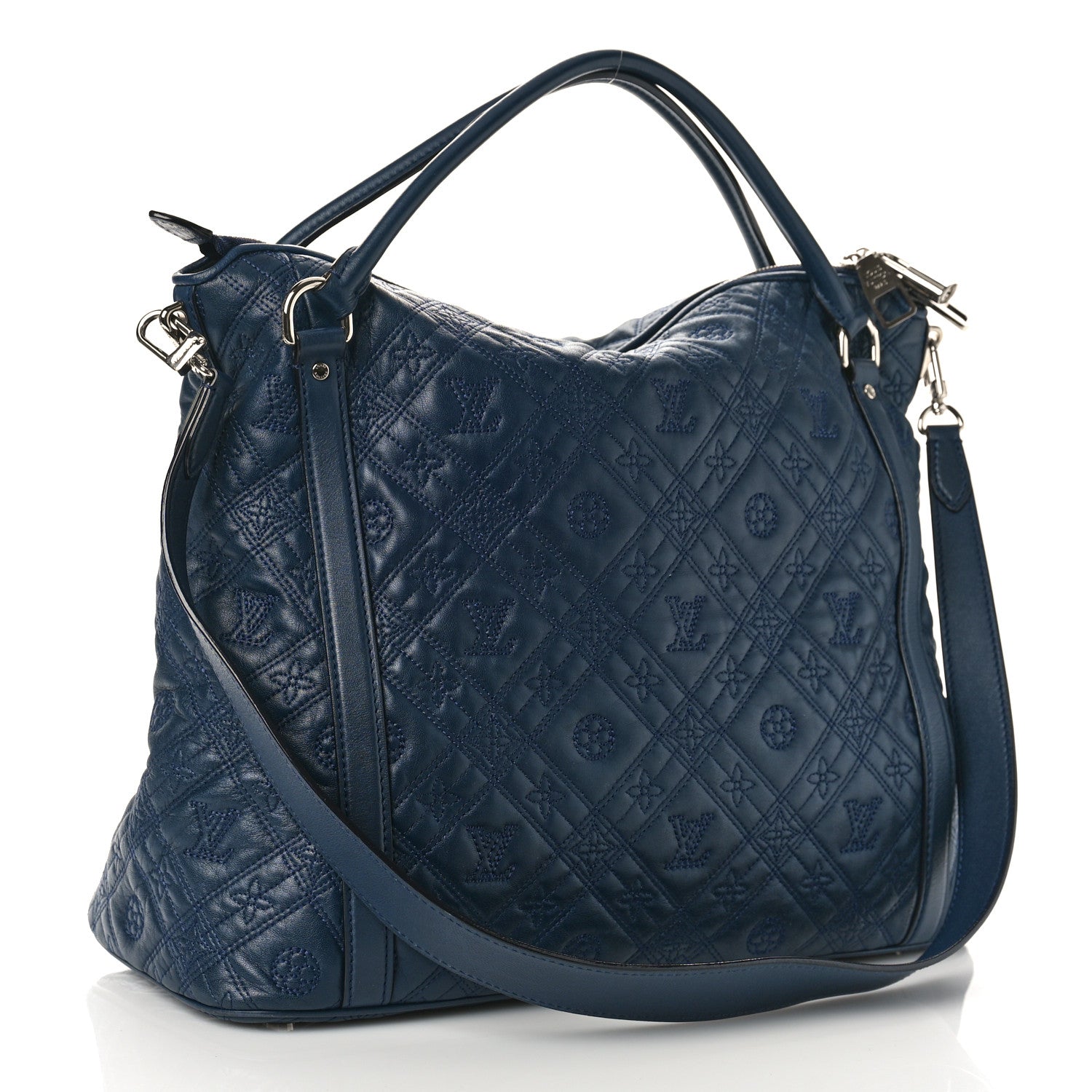 Louis Vuitton Monogram Lambskin Antheia IXIA MM Indigo 2 of 7