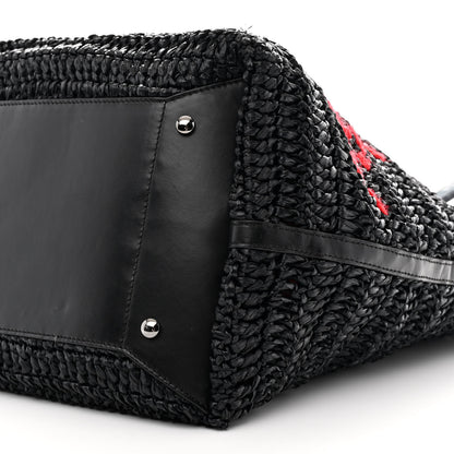 Christian Louboutin Raffia Medium Frangibus Starlight Tote Black 10 of 12