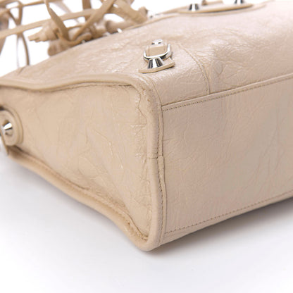 Balenciaga Agneau Classic Silver Hardware S City Logo Strap Light Beige Black 6 of 11