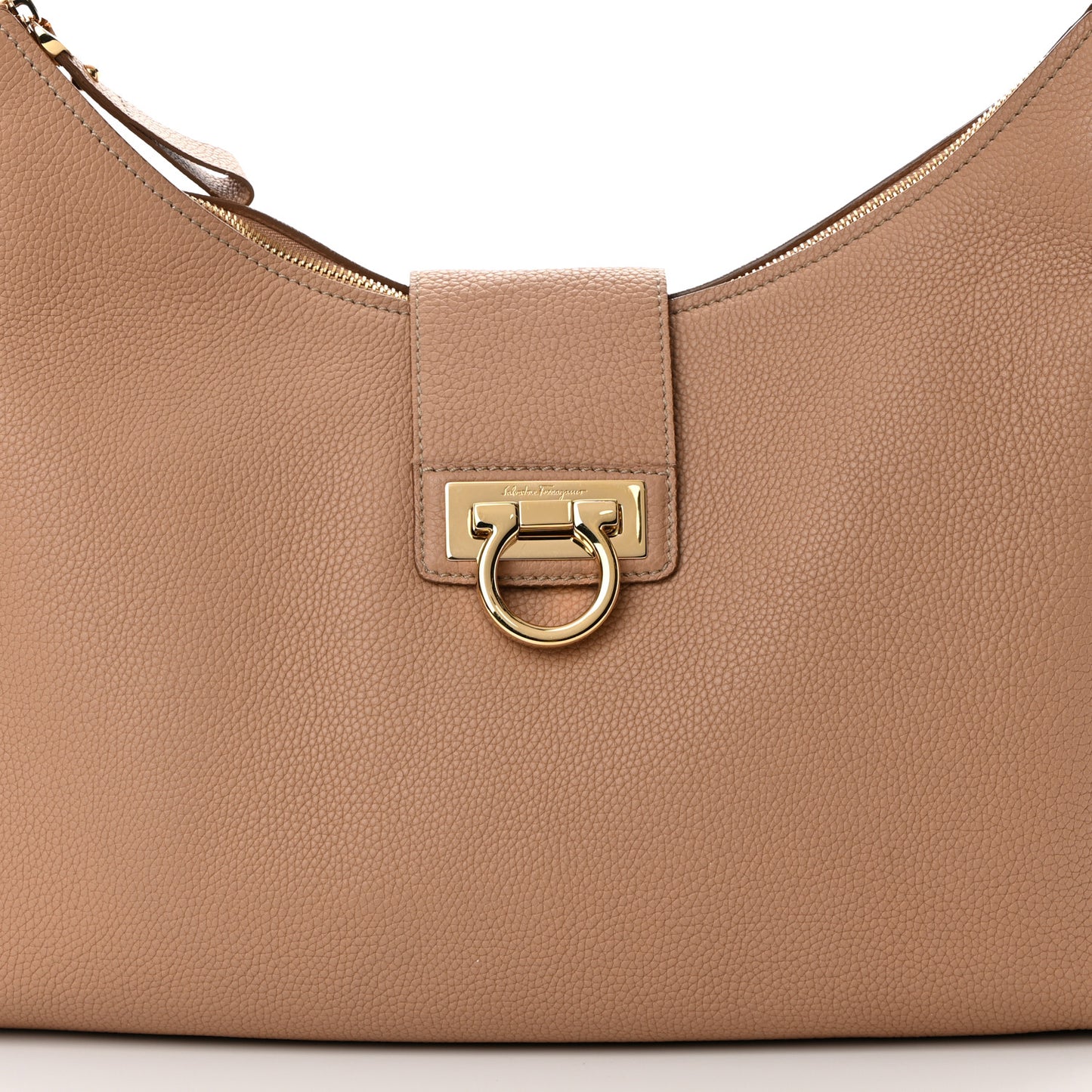 Calfskin Fanisa Gancini Hobo Natural